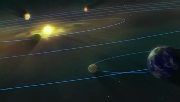 solar system - anime Blue Drop 11 аниме рисунок Солнечная система, орбиты планет