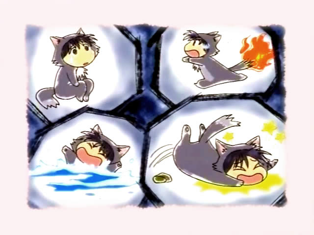 little wolf adventure tragedy - anime Damekko Doubutsu застенчивый волк: сидит грустный, горит хвост, тонет, споткнулся об камень