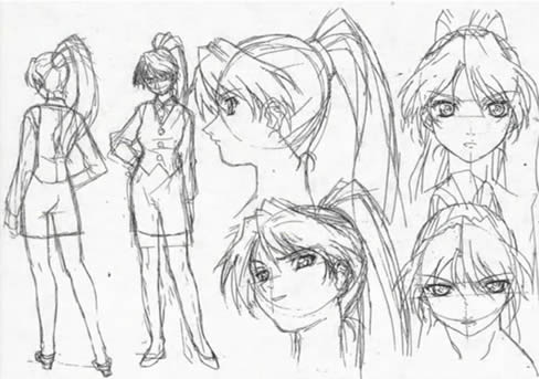anime Excel Saga 06 drawing anime girls аниме рисование разные ракурсы