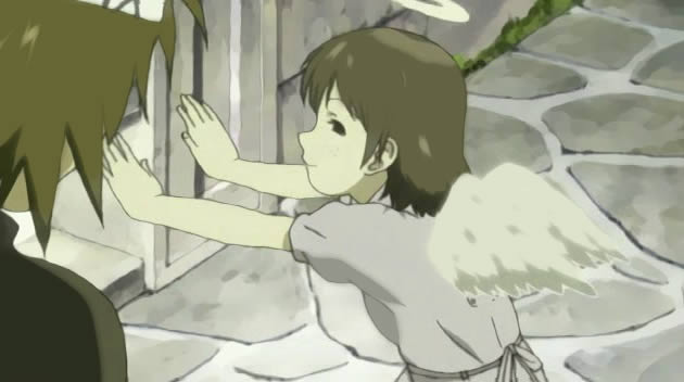 anime Haibane Renmei 11 Hana - small angel аниме ангелочек машет крыльями