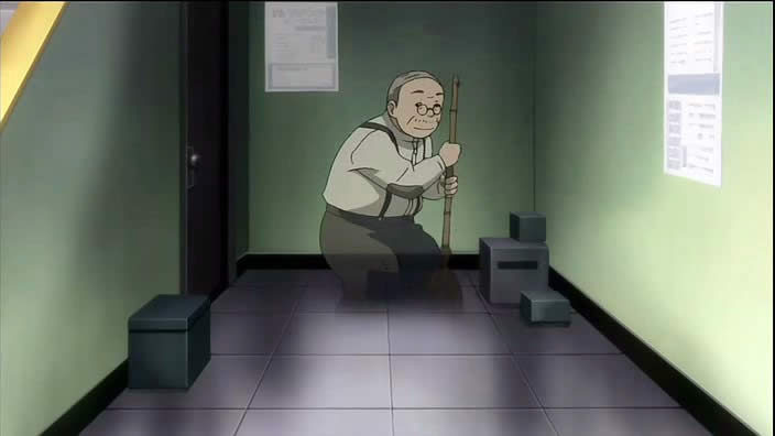 anime Kekkaishi 18 school ghost школьное привидение уборщика