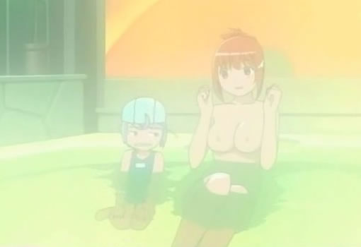 anime Popotan 03 bathroom comedy аниме груди, вызывающие зависть в ванной