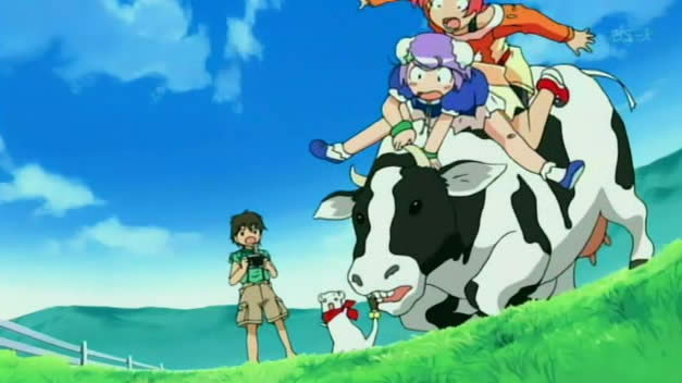 Popotan anime crazy girls on cow аниме комедия По-по-тан 