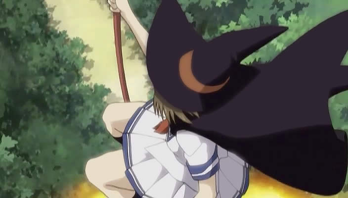 Rental Magica anime 02 frame на метле - вид с высоты