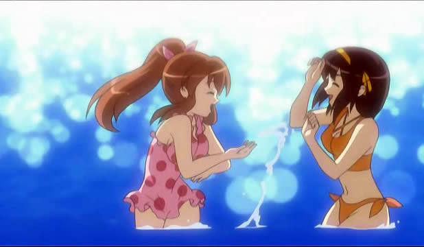 anime Haruhi Suzumia - аниме girls in sea